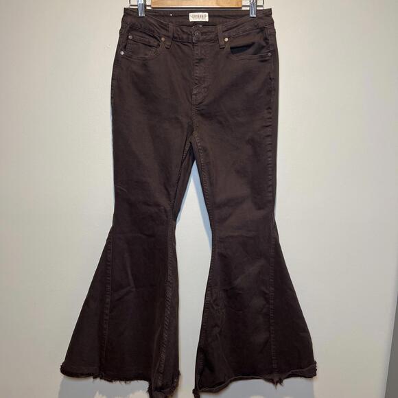 Shyanne Super Flared Leg Jeans Brown Size 31 Stretch Western Cowgirl Rodeo Boho - Picture 1 of 9